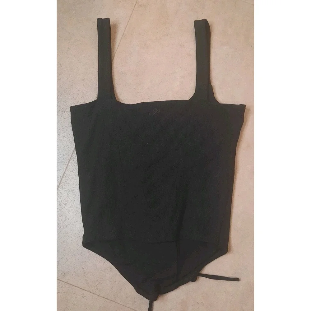 Corset Lace Up Top Black Size Small Fairy Whimsigoth Grunge Y2K - Picture 2 of 8